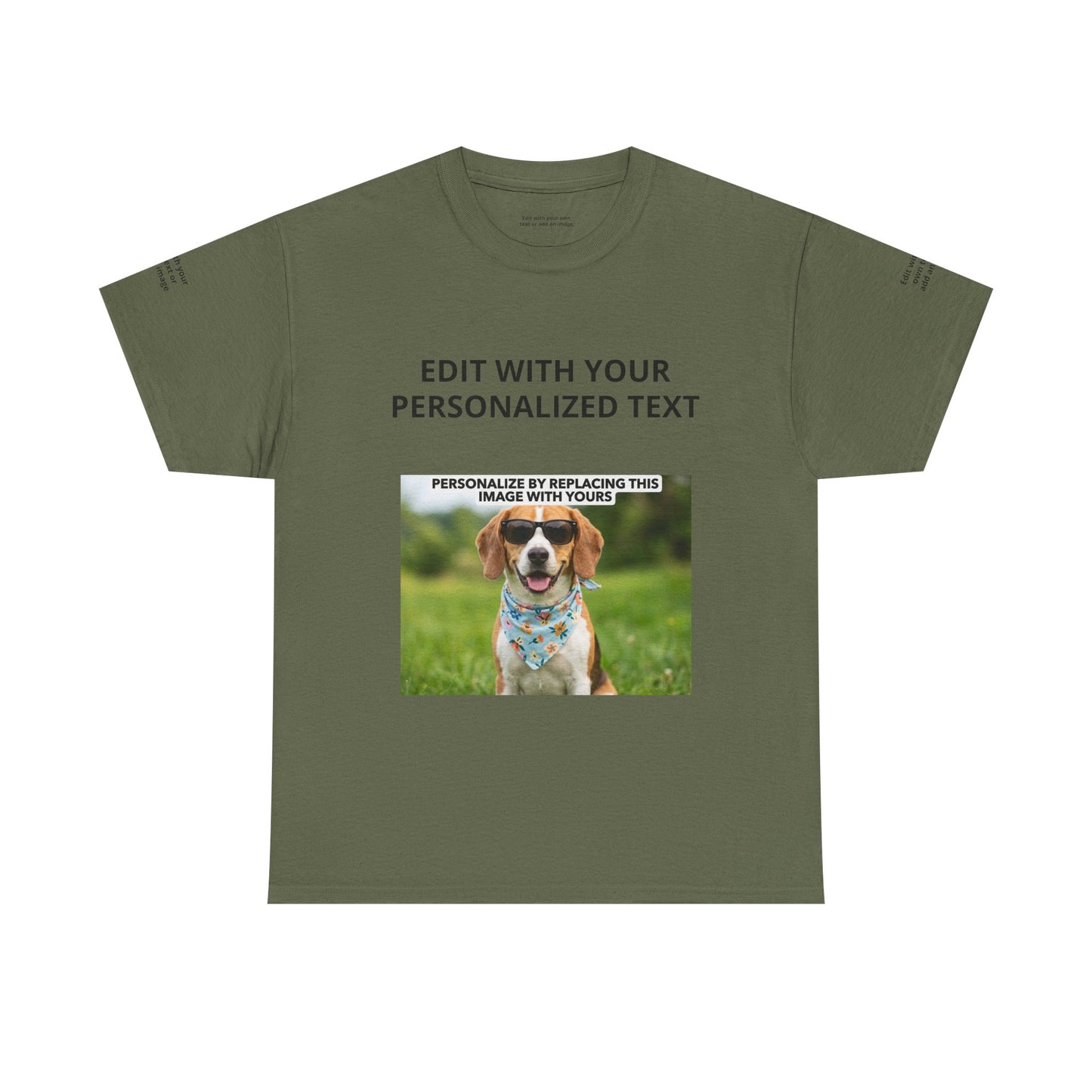 Fully Customizable Multi-Photo T-Shirt – Personalized Text & Image 5-Zone Tee