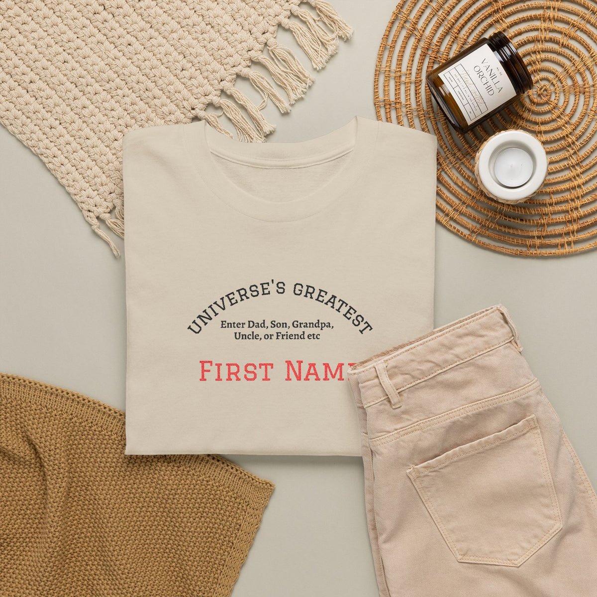 Embroidered "Universe's Greatest" Man - Dad, Son, Grandpa, Uncle or more - YOU DECIDE! - Personalized T-Shirt