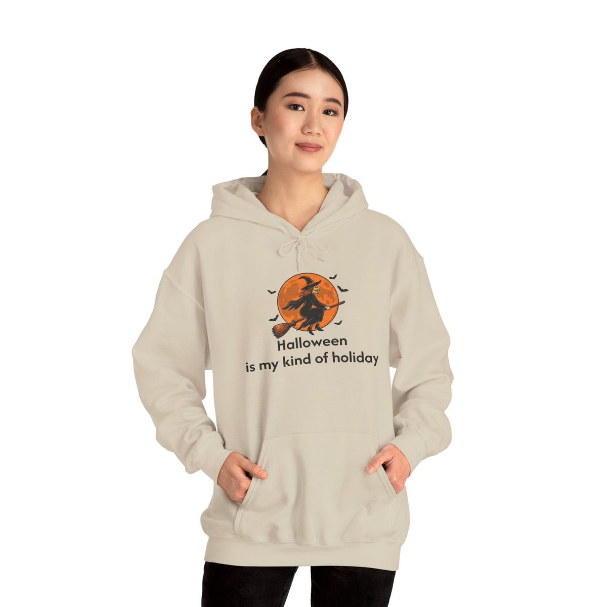 Halloween Hoodie — "Halloween is my kind of holiday" Witch Moon Sweatshirt