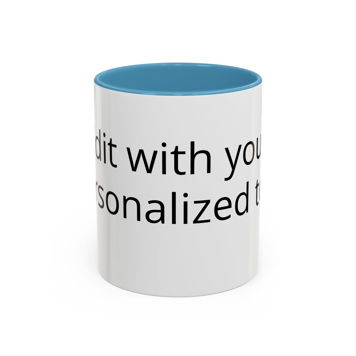 Personalized Accent Coffee Mug — Custom Text Black-Trim 11/15oz