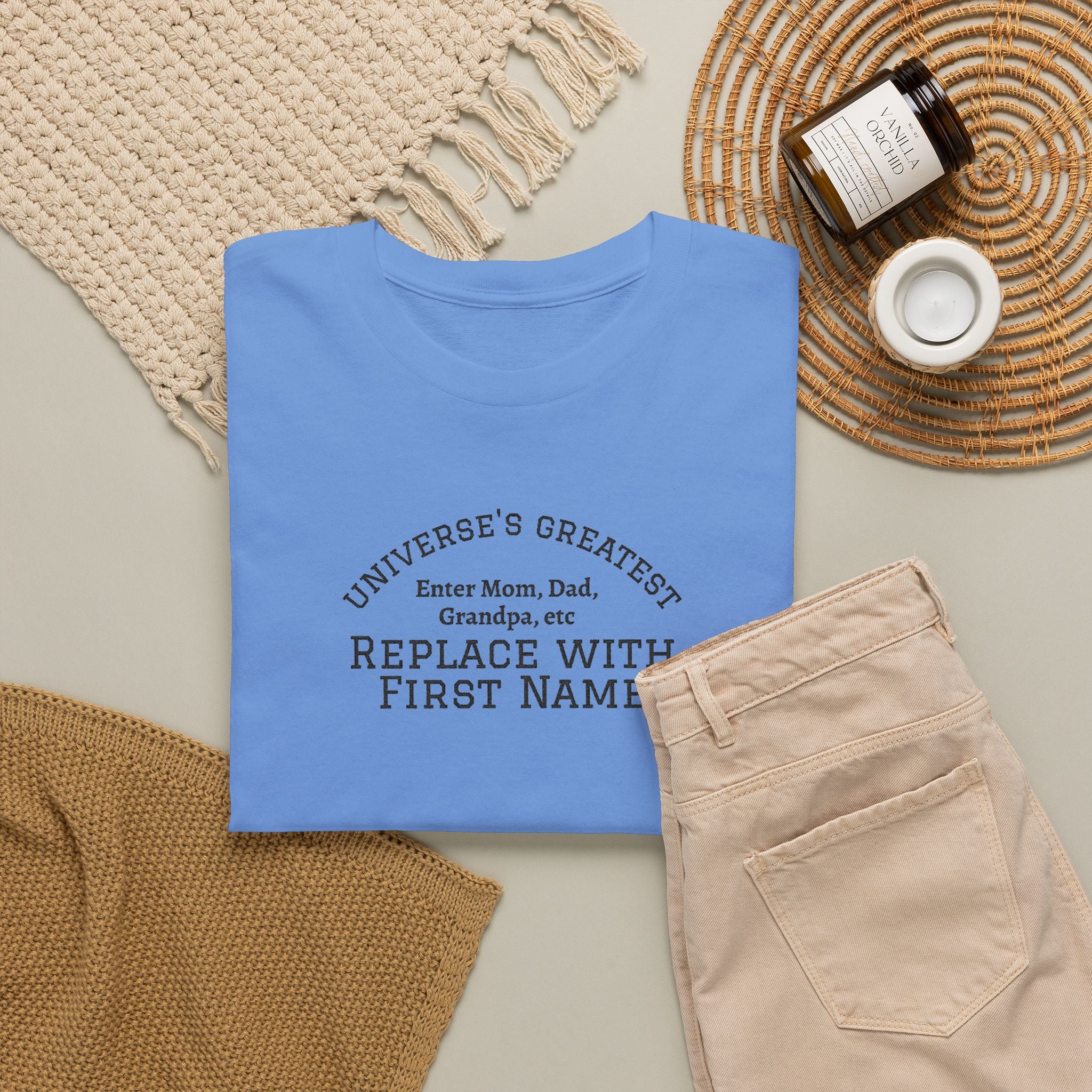 Universe's Greatest Mom, Dad, or More Personalized and Embroidered T-Shirt
