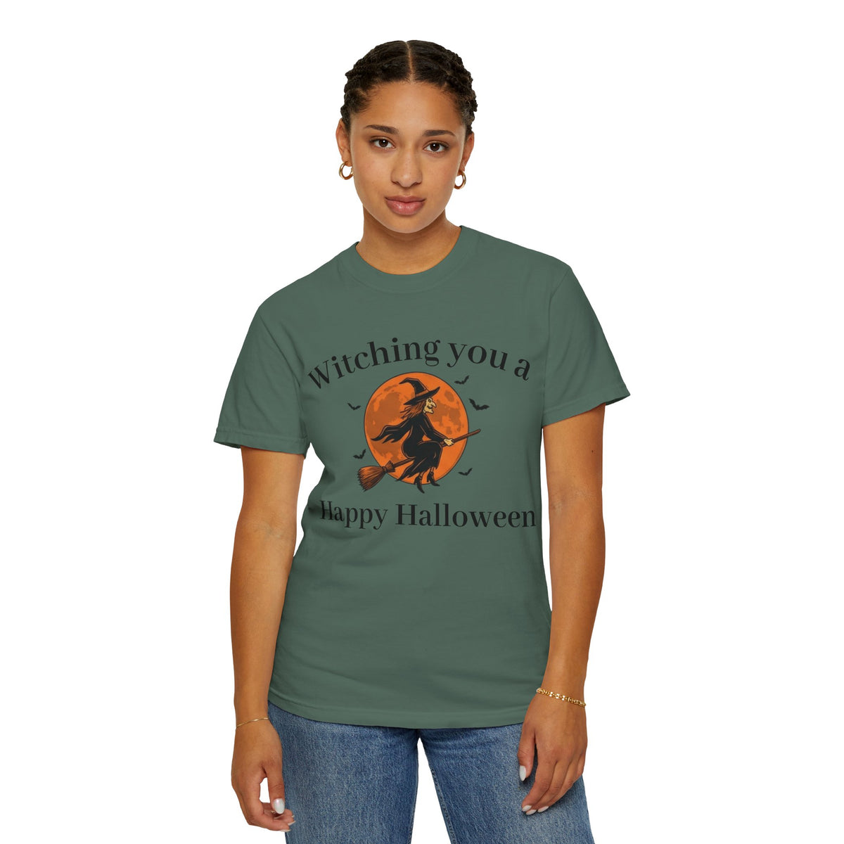Halloween Witch T-Shirt — "Witching You a Happy Halloween" Graphic Tee
