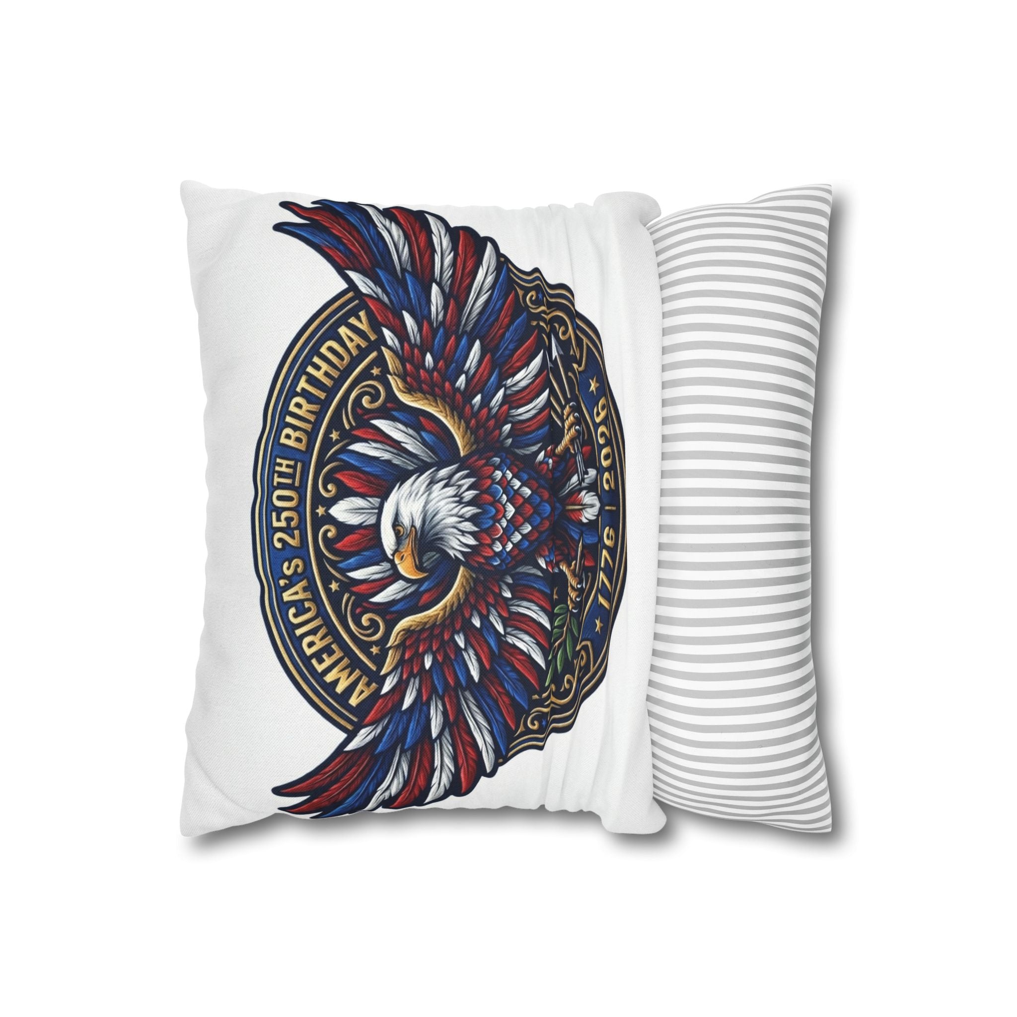 America’s 250th Birthday Eagle Throw 14"x14" Pillowcase — Patriotic 1776–2026 Decorative Cushion Cover