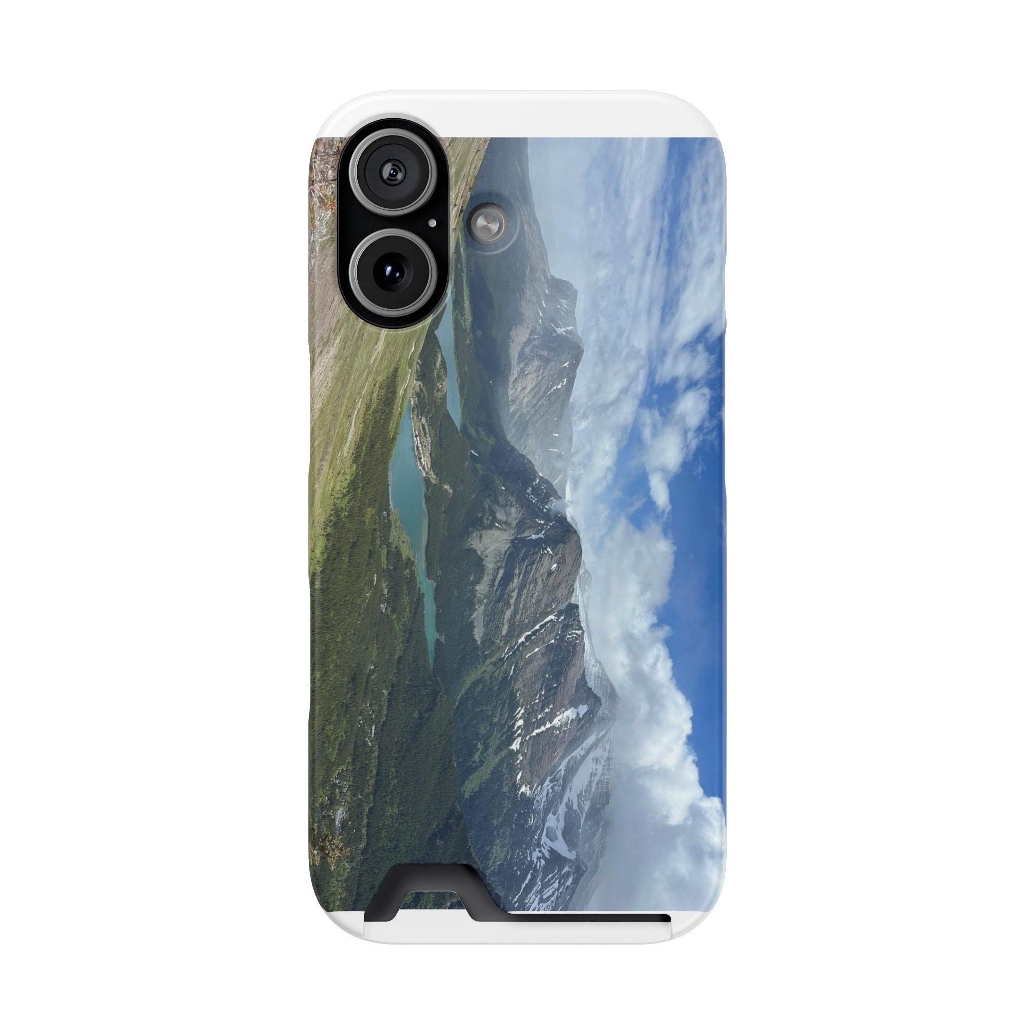 Glacier National Park Mountain Vista iPhone 17 Case with Card Holder — Scenic Alpine Landscape Wallet Case
