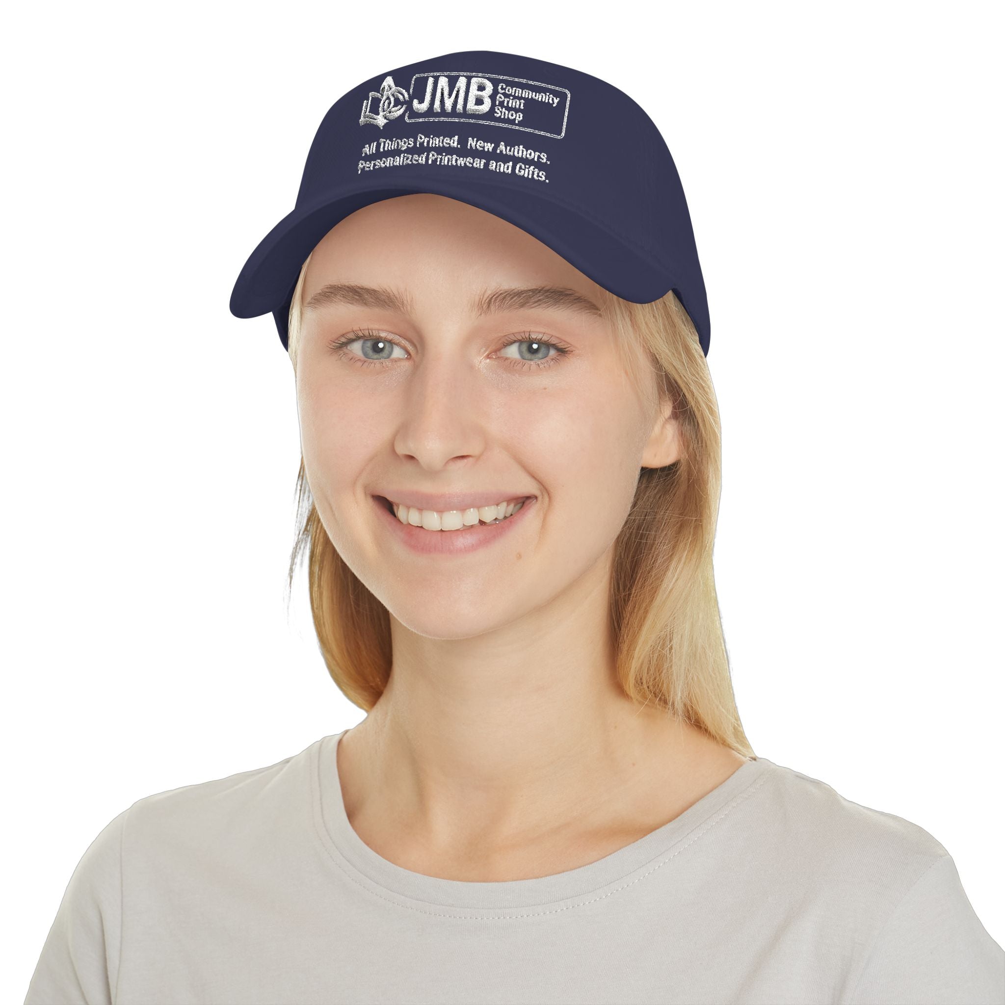 DYW - Embroidered Low Profile Baseball Cap — JMB Community Print Shop White Logo Hat