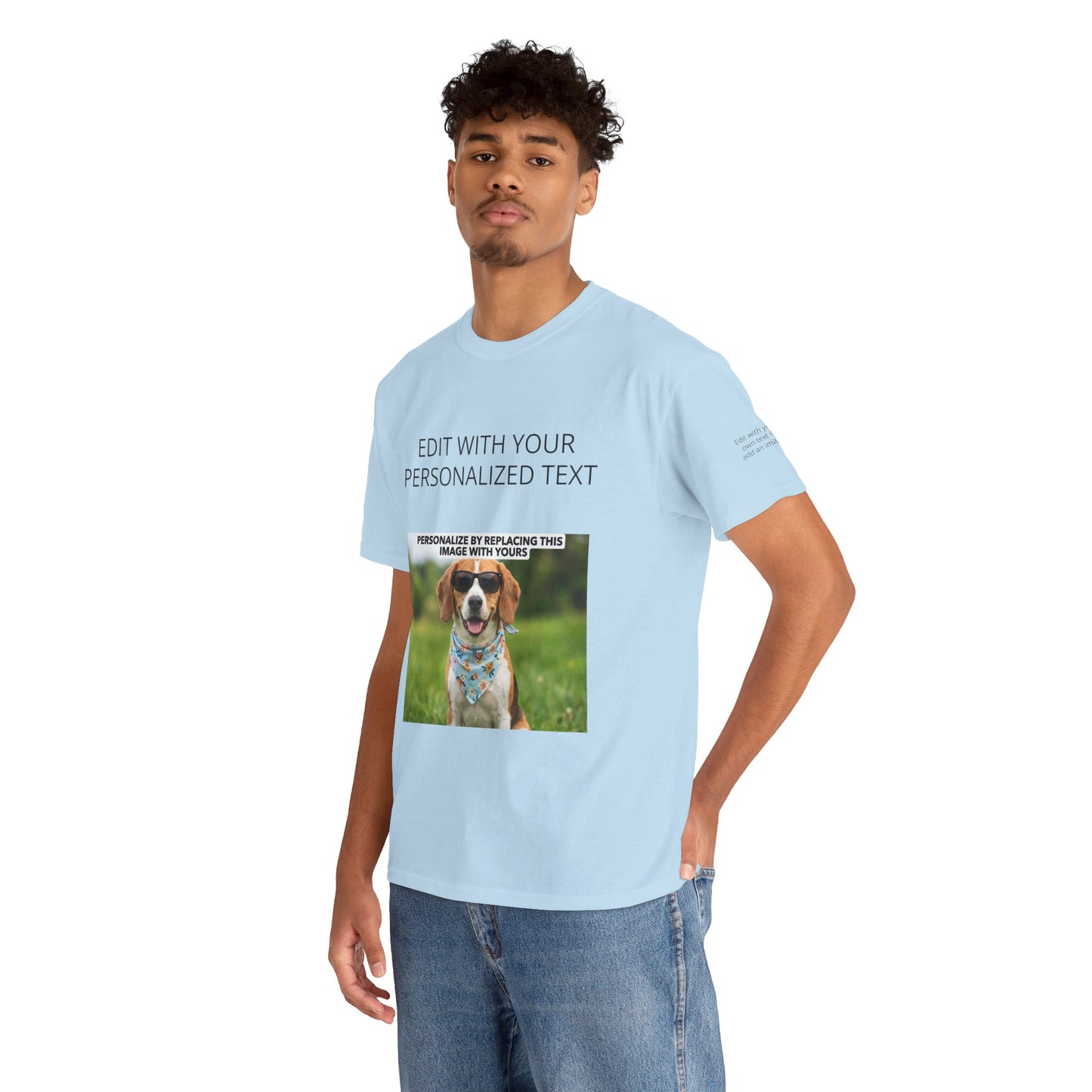 Fully Customizable Multi-Photo T-Shirt – Personalized Text & Image 5-Zone Tee