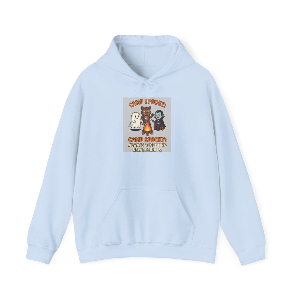 Halloween Camp Ghost Hoodie — "Camp Spooky" Cute Ghosts & Bonfire Sweatshirt