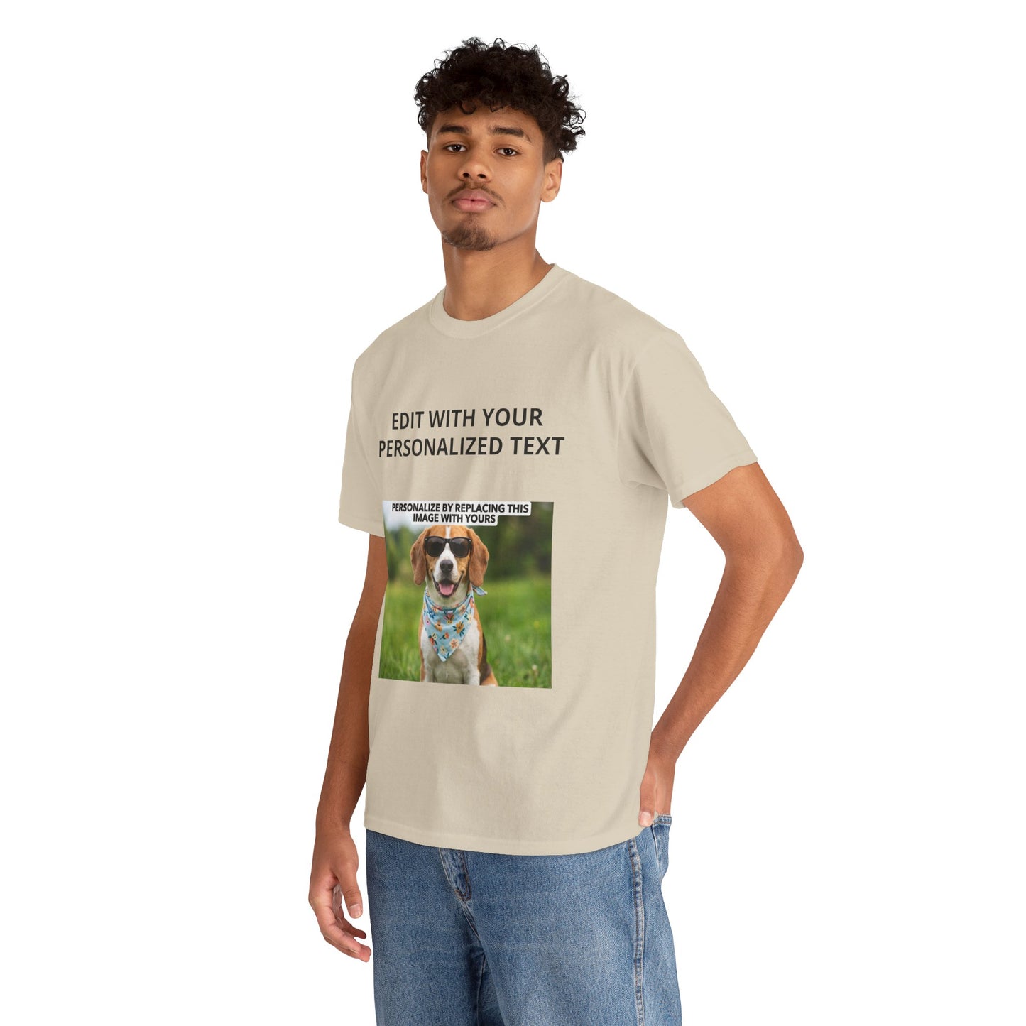 Fully Customizable Multi-Photo T-Shirt – Personalized Text & Image 2-Zone Tee